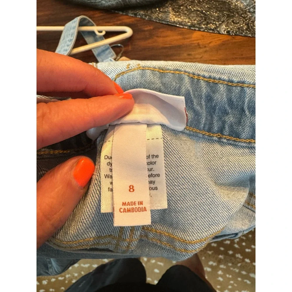 Isabel Maternity  Ingrid & Isabel Shotalls Jean Shorts and Bib Overalls Womens 8 - Picture 10 of 13